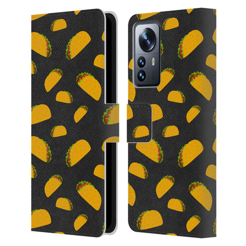 PLdesign Food Patterns Cool Fun Taco Leather Book Wallet Case Cover For Xiaomi 12 Pro