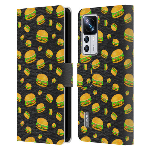 PLdesign Food Patterns Cool Fun Burger Leather Book Wallet Case Cover For Xiaomi 12T Pro