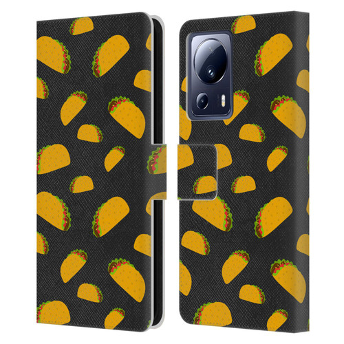 PLdesign Food Patterns Cool Fun Taco Leather Book Wallet Case Cover For Xiaomi 13 Lite 5G