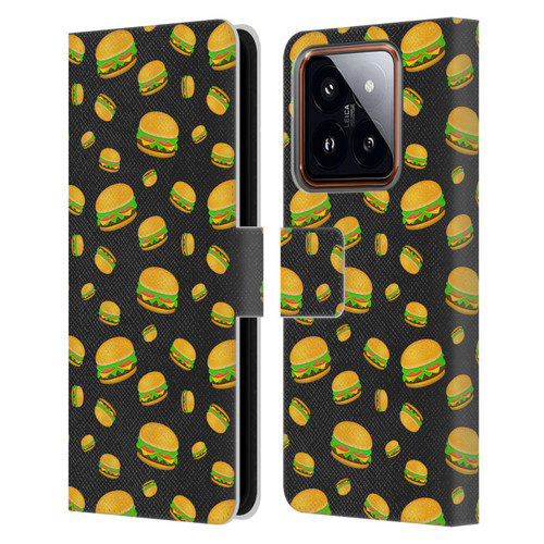 PLdesign Food Patterns Cool Fun Burger Leather Book Wallet Case Cover For Xiaomi 14