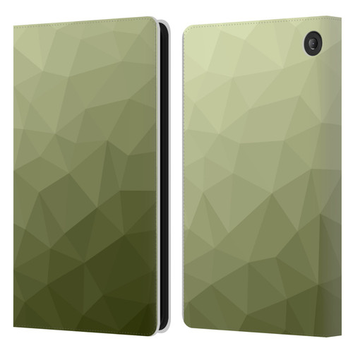 PLdesign Geometric Patterns Army Green Gradient Mesh Leather Book Wallet Case Cover For Amazon Fire 7 2022
