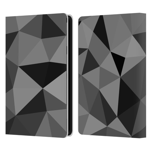 PLdesign Geometric Patterns Dark Gray Mesh Leather Book Wallet Case Cover For Amazon Kindle Paperwhite 5 (2021)