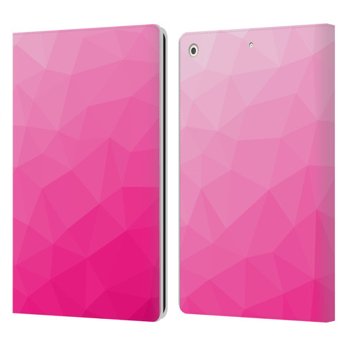 PLdesign Geometric Patterns Hot Pink Gradient Mesh Leather Book Wallet Case Cover For Apple iPad 10.2 2019/2020/2021