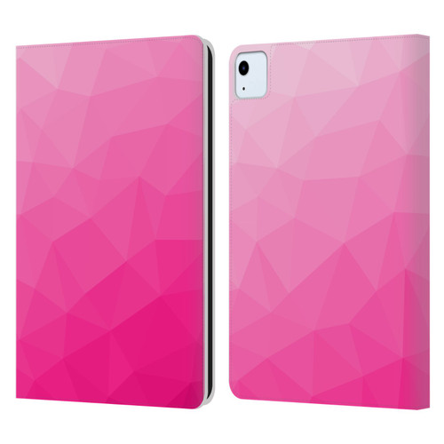 PLdesign Geometric Patterns Hot Pink Gradient Mesh Leather Book Wallet Case Cover For Apple iPad Air 11 2020/2022/2024