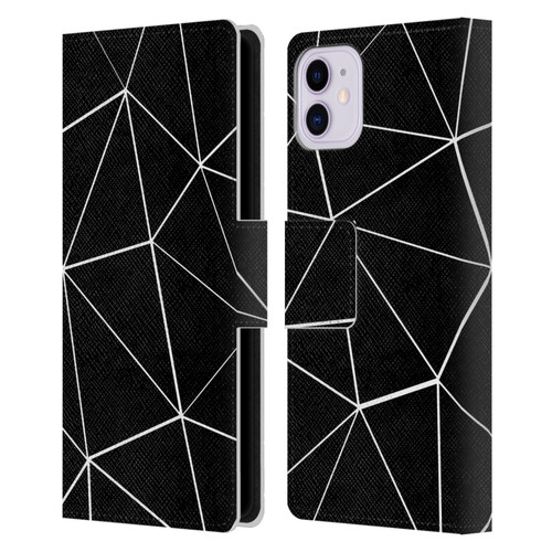 PLdesign Geometric Patterns Black Triangles White Lines Leather Book Wallet Case Cover For Apple iPhone 11