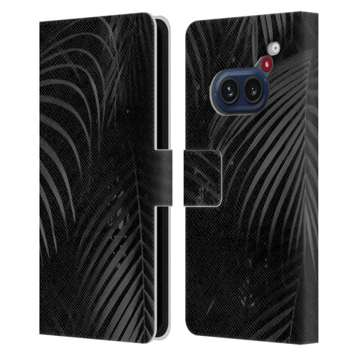 LebensArt Elegance in Black Palms Leather Book Wallet Case Cover For Nothing Phone (2a)