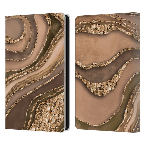 LebensArt Glamour Patterns Crystal Marble Amber Leather Book Wallet Case Cover For Amazon Kindle Paperwhite 5 (2021)