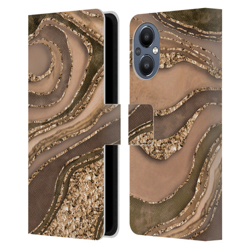 LebensArt Glamour Patterns Crystal Marble Amber Leather Book Wallet Case Cover For OnePlus Nord N20 5G