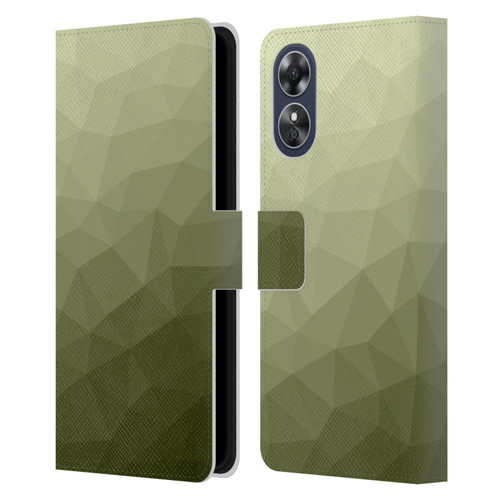 PLdesign Geometric Patterns Army Green Gradient Mesh Leather Book Wallet Case Cover For OPPO A17