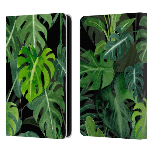 LebensArt Jungle Plants And Animals Monstera Leather Book Wallet Case Cover For Amazon Kindle Paperwhite 5 (2021)
