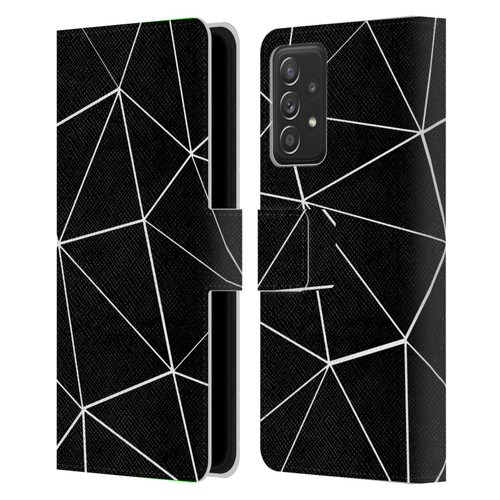 PLdesign Geometric Patterns Black Triangles White Lines Leather Book Wallet Case Cover For Samsung Galaxy A53 5G (2022)