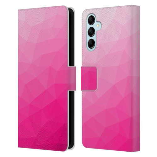 PLdesign Geometric Patterns Hot Pink Gradient Mesh Leather Book Wallet Case Cover For Samsung Galaxy M14 5G