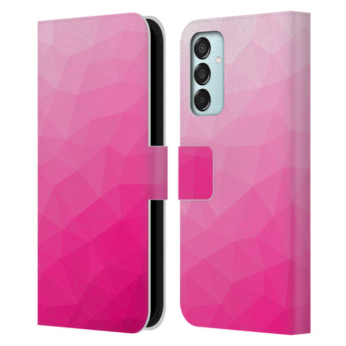 PLdesign Geometric Patterns Hot Pink Gradient Mesh Leather Book Wallet Case Cover For Samsung Galaxy M15/F15 5G