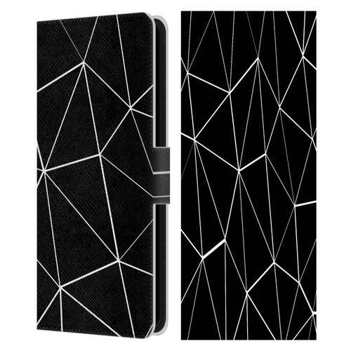 PLdesign Geometric Patterns Black Triangles White Lines Leather Book Wallet Case Cover For Samsung Galaxy S23 FE 5G