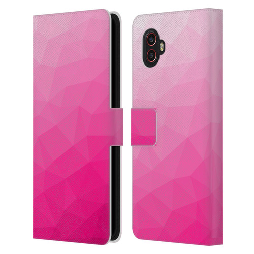 PLdesign Geometric Patterns Hot Pink Gradient Mesh Leather Book Wallet Case Cover For Samsung Galaxy Xcover6 Pro/Pro2