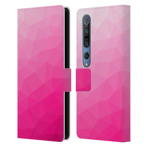 PLdesign Geometric Patterns Hot Pink Gradient Mesh Leather Book Wallet Case Cover For Xiaomi Mi 10 5G / Mi 10 Pro 5G