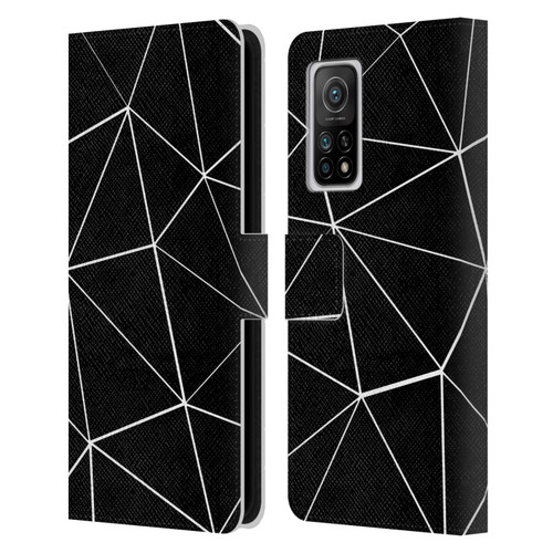 PLdesign Geometric Patterns Black Triangles White Lines Leather Book Wallet Case Cover For Xiaomi Mi 10T 5G