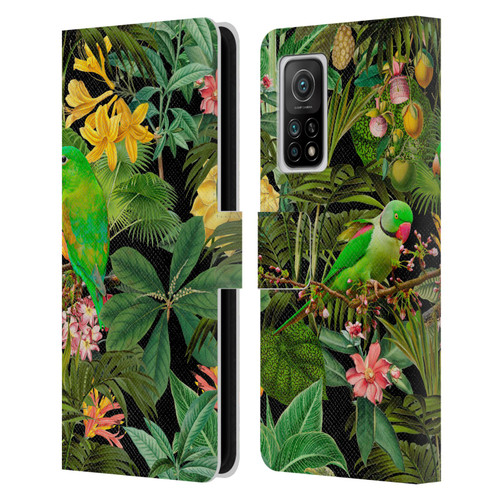 LebensArt Jungle Plants And Animals Parakeets Leather Book Wallet Case Cover For Xiaomi Mi 10T 5G