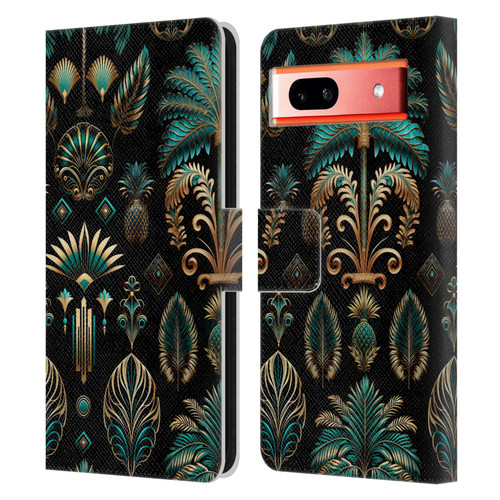 LebensArt Mix Art Art Deco Gold Teal Kopie Leather Book Wallet Case Cover For Google Pixel 7a