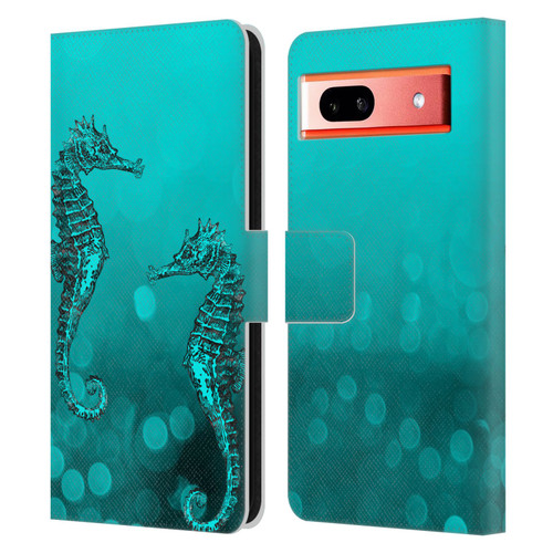 LebensArt Mix Art Seahorse Leather Book Wallet Case Cover For Google Pixel 7a