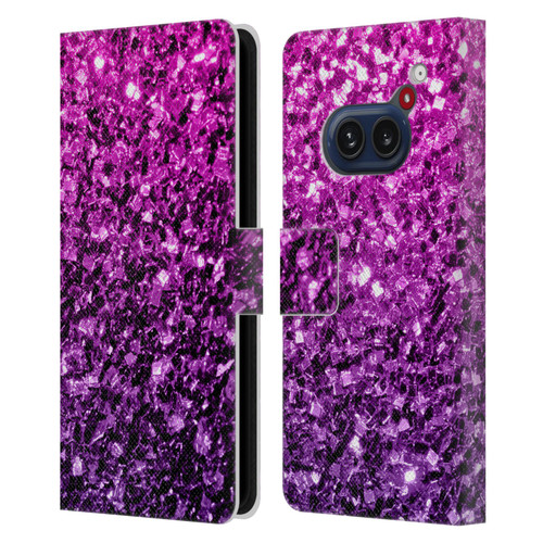 PLdesign Glitter Sparkles Purple Pink Leather Book Wallet Case Cover For Nothing Phone (2a)