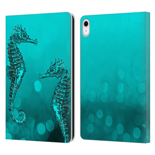 LebensArt Mix Art Seahorse Leather Book Wallet Case Cover For Apple iPad 10.9 2022/2025