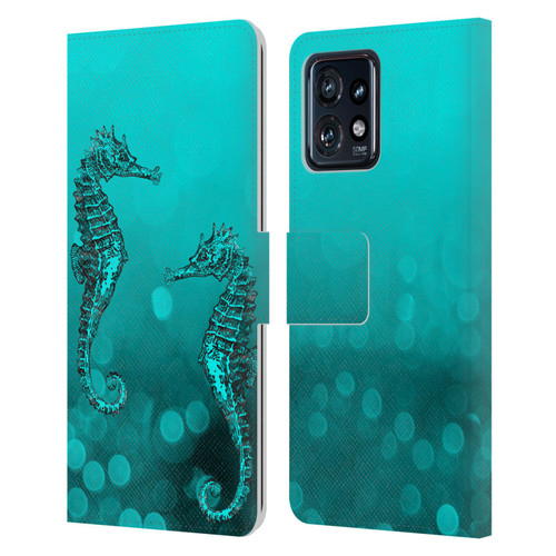 LebensArt Mix Art Seahorse Leather Book Wallet Case Cover For Motorola Moto Edge 40 Pro