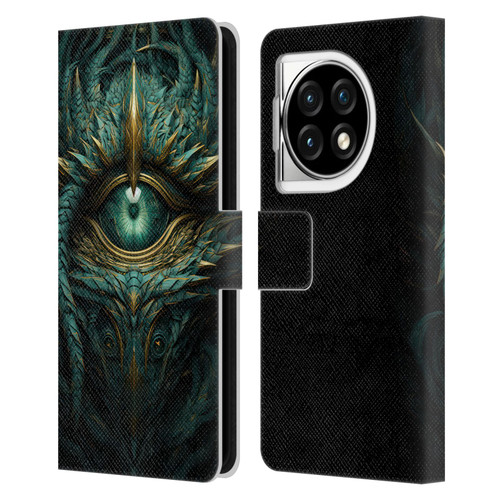 LebensArt Mix Art Teal Green Dragon Eye Leather Book Wallet Case Cover For OPPO OnePlus Ace 3 5G