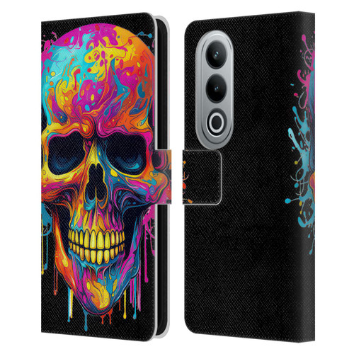 LebensArt Mix Art Rainbow Skull Leather Book Wallet Case Cover For OPPO OnePlus Ace 3V 5G