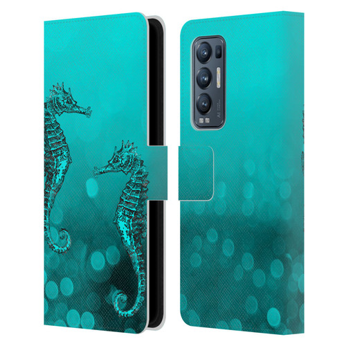 LebensArt Mix Art Seahorse Leather Book Wallet Case Cover For OPPO Find X3 Neo / Reno5 Pro+ 5G