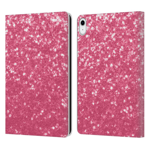 PLdesign Sparkle Prints Rose Pink Leather Book Wallet Case Cover For Apple iPad 10.9 (2022)