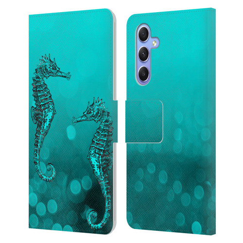 LebensArt Mix Art Seahorse Leather Book Wallet Case Cover For Samsung Galaxy A34 5G
