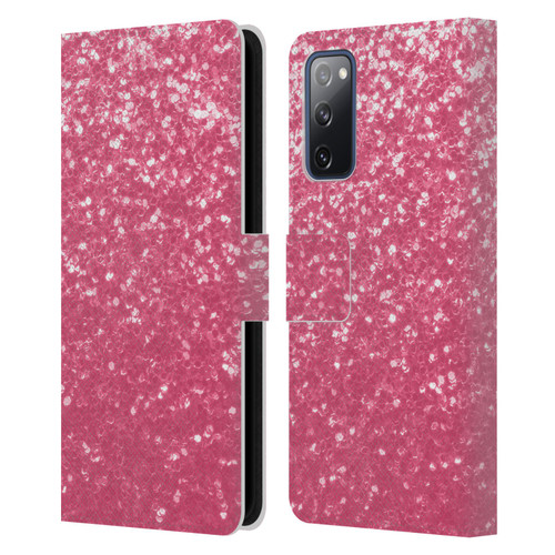 PLdesign Sparkle Prints Rose Pink Leather Book Wallet Case Cover For Samsung Galaxy S20 FE / 5G