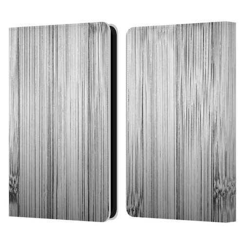 PLdesign Wood Prints Bamboo Burnt Gray Ombre Leather Book Wallet Case Cover For Amazon Kindle 11th Gen 6in 2022