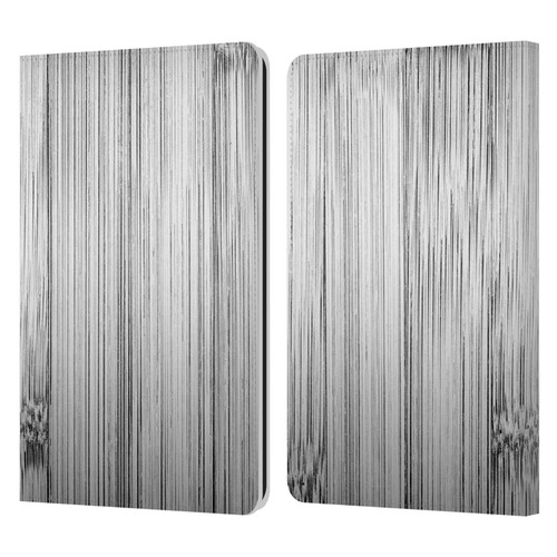 PLdesign Wood Prints Bamboo Burnt Gray Ombre Leather Book Wallet Case Cover For Amazon Kindle Paperwhite 1 / 2 / 3