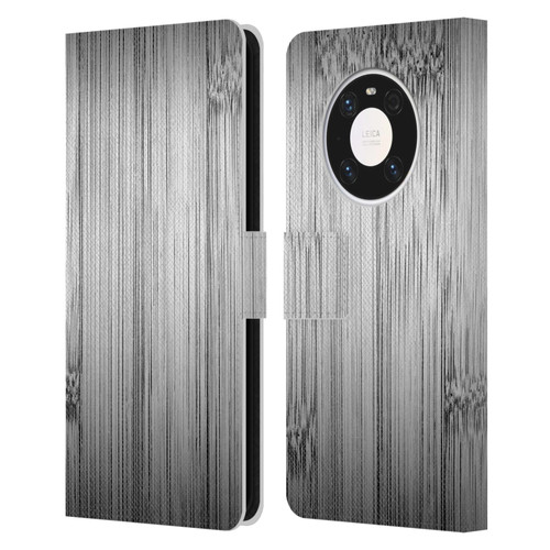 PLdesign Wood Prints Bamboo Burnt Gray Ombre Leather Book Wallet Case Cover For Huawei Mate 40 Pro 5G