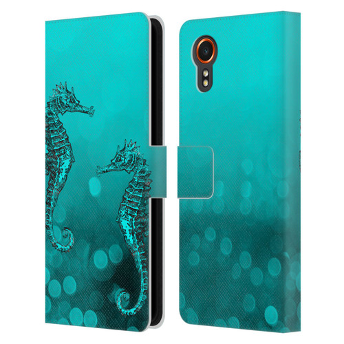 LebensArt Mix Art Seahorse Leather Book Wallet Case Cover For Samsung Galaxy Xcover7 5G