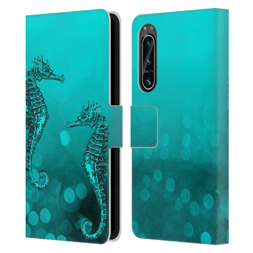 LebensArt Mix Art Seahorse Leather Book Wallet Case Cover For Sony Xperia 5 IV