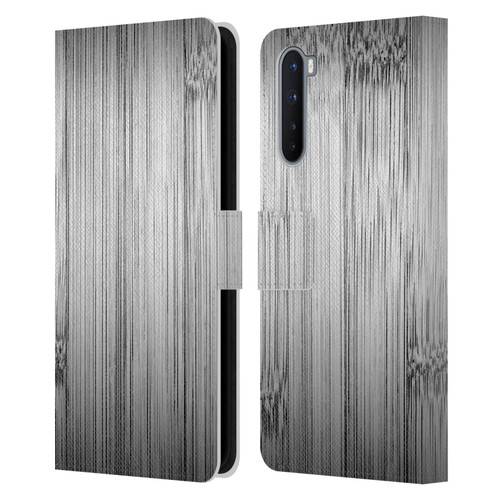 PLdesign Wood Prints Bamboo Burnt Gray Ombre Leather Book Wallet Case Cover For OnePlus Nord 5G