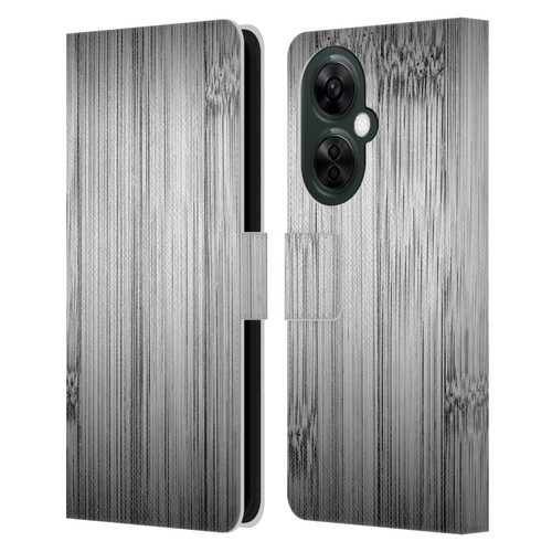 PLdesign Wood Prints Bamboo Burnt Gray Ombre Leather Book Wallet Case Cover For OnePlus Nord CE 3 Lite 5G
