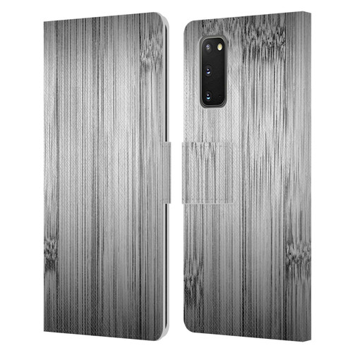 PLdesign Wood Prints Bamboo Burnt Gray Ombre Leather Book Wallet Case Cover For Samsung Galaxy S20 / S20 5G
