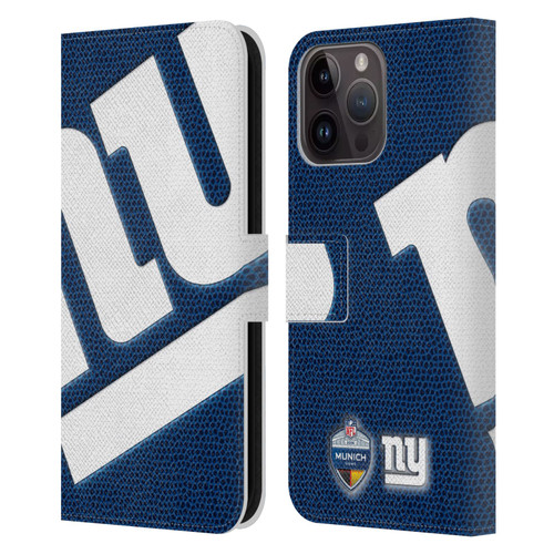 NFL 2024 International Games Munich Giants Leather Book Wallet Case Cover For Apple iPhone 15 Pro Max