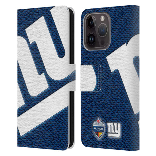 NFL 2024 International Games Munich Giants Leather Book Wallet Case Cover For Apple iPhone 15 Pro