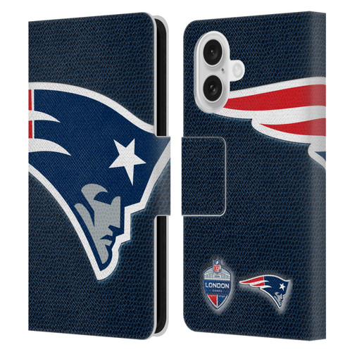 NFL 2024 International Games London Patriots Leather Book Wallet Case Cover For Apple iPhone 16