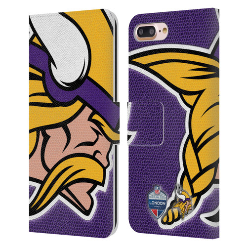 NFL 2024 International Games London Vikings Leather Book Wallet Case Cover For Apple iPhone 7 Plus / iPhone 8 Plus