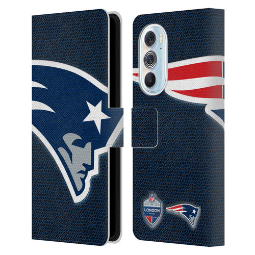 NFL 2024 International Games London Patriots Leather Book Wallet Case Cover For Motorola Edge X30
