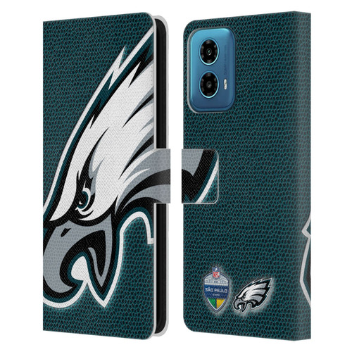 NFL 2024 International Games São Paulo Eagles Leather Book Wallet Case Cover For Motorola Moto G34 5G