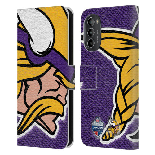 NFL 2024 International Games London Vikings Leather Book Wallet Case Cover For Motorola Moto G82 5G