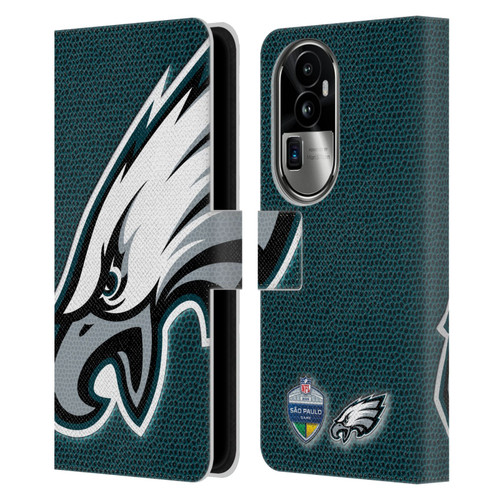 NFL 2024 International Games São Paulo Eagles Leather Book Wallet Case Cover For OPPO Reno10 Pro+