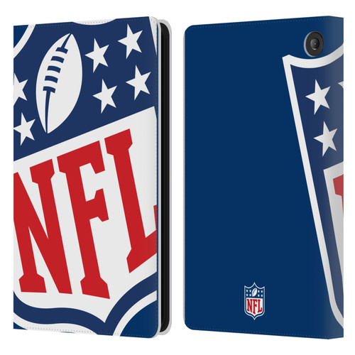 NFL Shield Oversized Leather Book Wallet Case Cover For Amazon Fire 7 2022